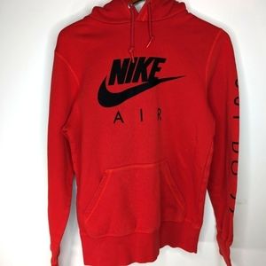 Nike Air Spellout Hoodie Pullover Sweatshirt Size Small Red - Unisex